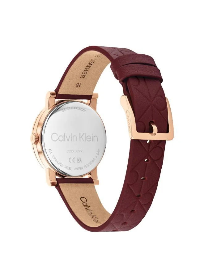 CALVIN KLEIN Quartz Analog Watch Leather Strap